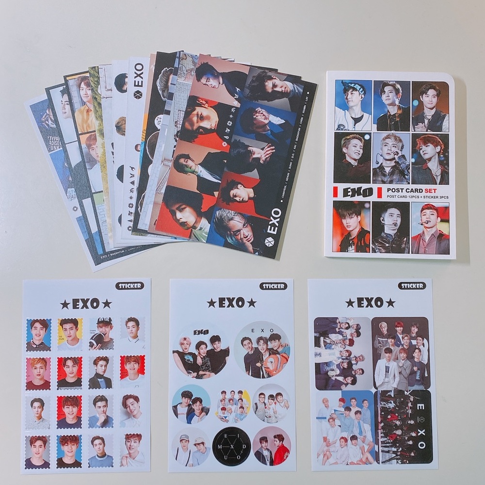 EXO Post Card Set with Stickers